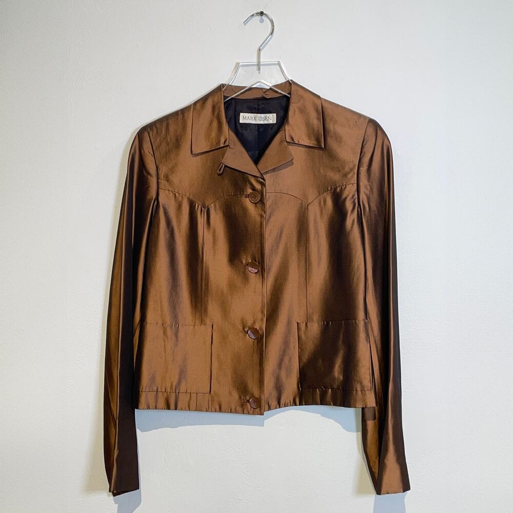 MARK EISEN Vintage Y2K Bronze Satin Blazer